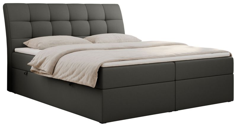 Łóżko kontynentalne MKS Meble DIEGOS 140x200 H3 Szary ecoskóra 1szt.