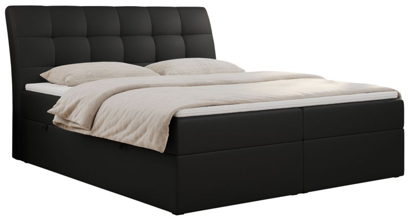 Łóżko kontynentalne MKS Meble DIEGOS 180x200 H3 Czarny ecoskóra 1szt.
