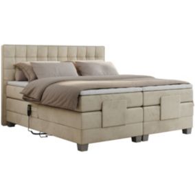 Łóżko kontynentalne MKS Meble ELECTRO 140x200 H4 Beżowy welvet 1szt