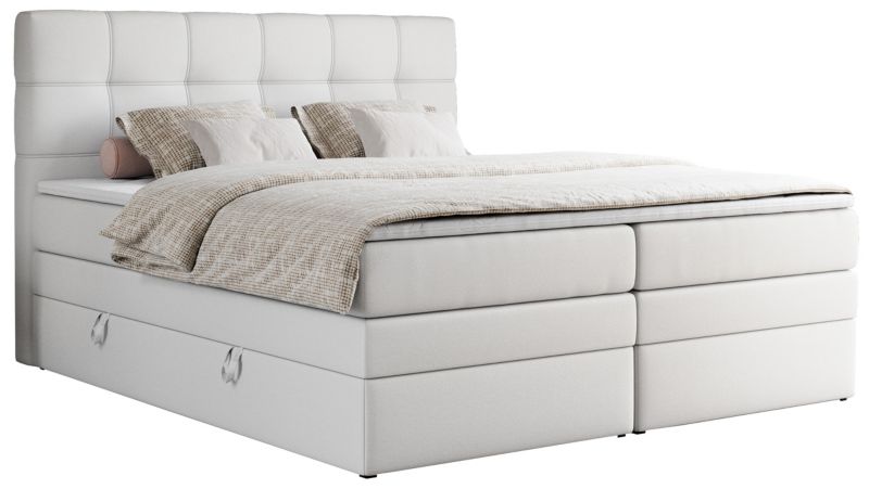 Łóżko kontynentalne MKS Meble ERNI KING 160x200 H3 Biały ecoskóra 1szt.
