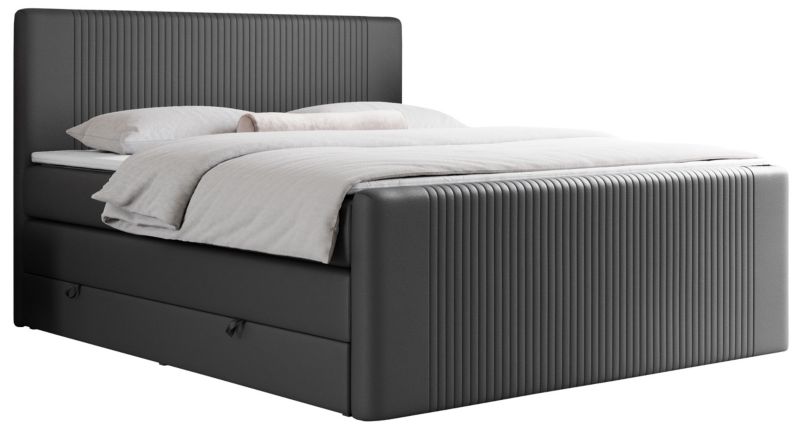 Łóżko kontynentalne MKS Meble KING DOREN 160x200 H3 ciemnoszary ekoskóra 1szt.