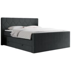 Łóżko kontynentalne MKS Meble KING EIGAR 160x200 H3 ciemnoszary struktura 1szt.