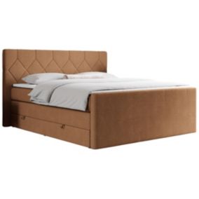 Łóżko kontynentalne MKS Meble KING EIGAR 180x200 H3 pomarańczowy struktura 1szt.