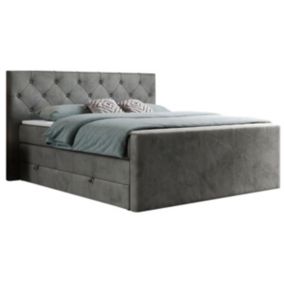 Łóżko kontynentalne MKS Meble KING VELEN 180x200 H4 ciemnoszary welwet 1szt.