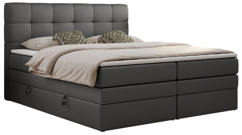 Łóżko kontynentalne MKS Meble LUKA KING 160x200 H3 Szary ecoskóra 1szt.