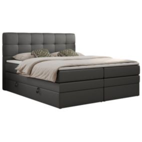 Łóżko kontynentalne MKS Meble LUKA KING 160x200 H3 Szary ecoskóra 1szt.