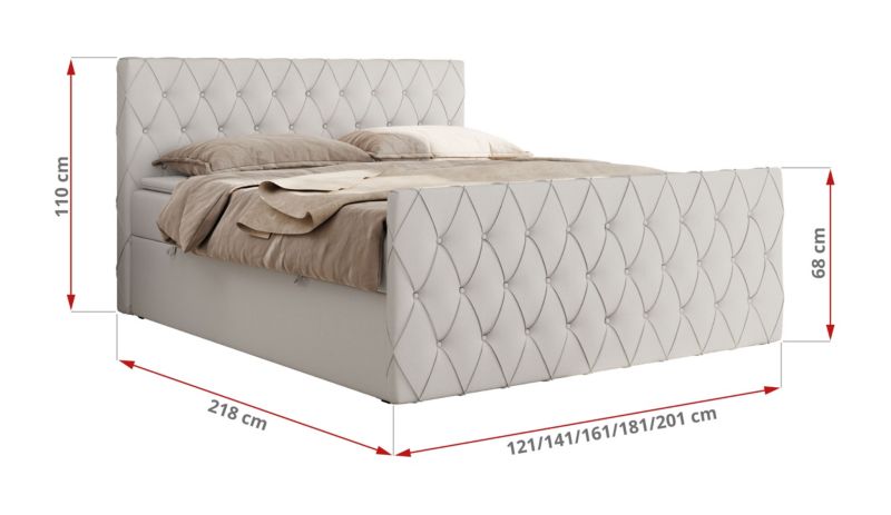 Łóżko kontynentalne MKS Meble MIREN DUO 120x200 H3 Biały ecoskóra 1szt.