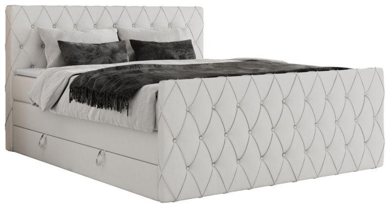 Łóżko kontynentalne MKS Meble MIREN KING DUO 120x200 H3 Biały ecoskóra 1szt.
