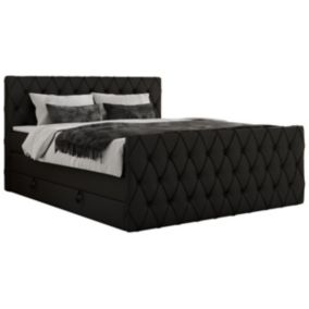 Łóżko kontynentalne MKS Meble MIREN KING DUO 160x200 H3 Czarny ecoskóra 1szt.