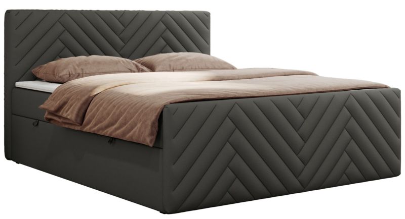 Łóżko kontynentalne MKS Meble PARIS DUO 180x200 H3 Szary ecoskóra 1szt.