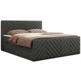 Łóżko kontynentalne MKS Meble PARIS DUO 180x200 H3 Szary ecoskóra 1szt.