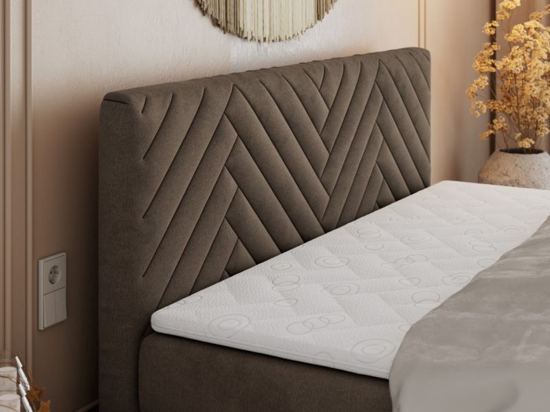 Łóżko kontynentalne MKS Meble PARIS KING DUO 180x200 H3 Brązowy welvet 1szt.