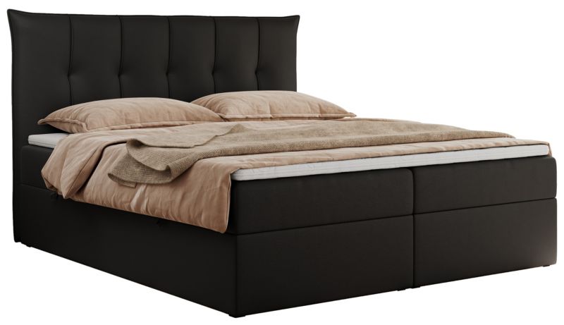 Łóżko kontynentalne MKS Meble PREMIUM 10 180x200 H3 Czarny ecoskóra 1szt.