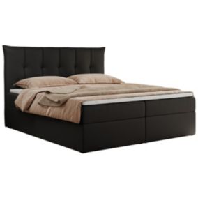 Łóżko kontynentalne MKS Meble PREMIUM 10 180x200 H3 Czarny ecoskóra 1szt.