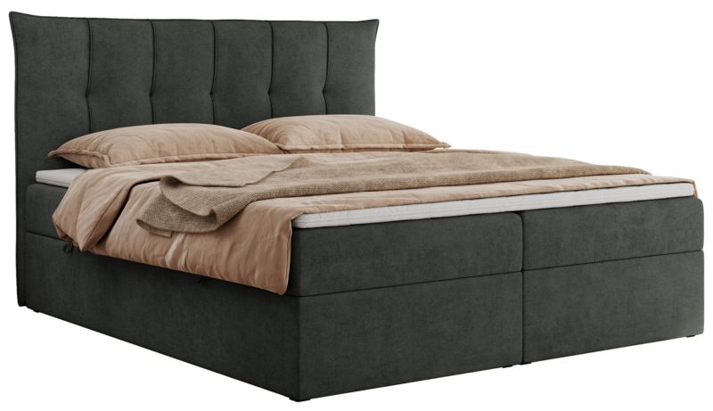 Łóżko kontynentalne MKS Meble PREMIUM 10 200x200 H3 Ciemnoszary struktura 1szt.