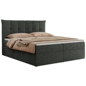Łóżko kontynentalne MKS Meble PREMIUM 10 200x200 H3 Ciemnoszary struktura 1szt.