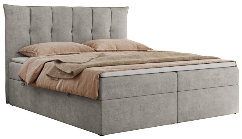 Łóżko kontynentalne MKS Meble PREMIUM 10 200x200 H3 Jasnoszary struktura 1szt.
