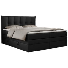 Łóżko kontynentalne MKS Meble PREMIUM 10 KING 140x200 H3 Czarny ecoskóra 1szt.