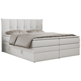 Łóżko kontynentalne MKS Meble PREMIUM 10 KING 160x200 H4 Biały ecoskóra 1szt.