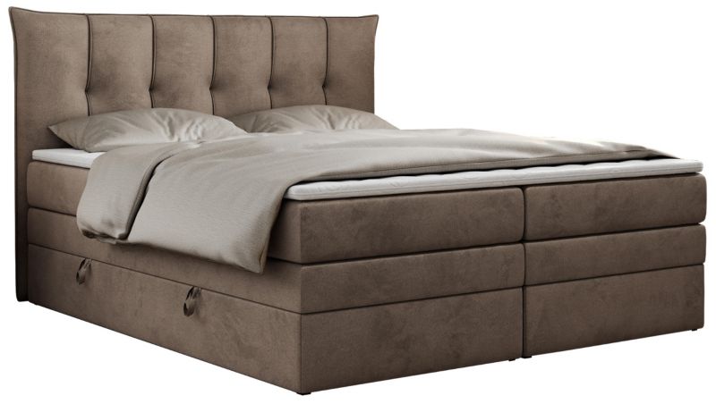 Łóżko kontynentalne MKS Meble PREMIUM 10 KING 180x200 H3 Brązowy welvet 1szt.
