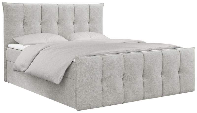 Łóżko kontynentalne MKS Meble PREMIUM 11 120x200 H4 Jasnoszary struktura 1szt.