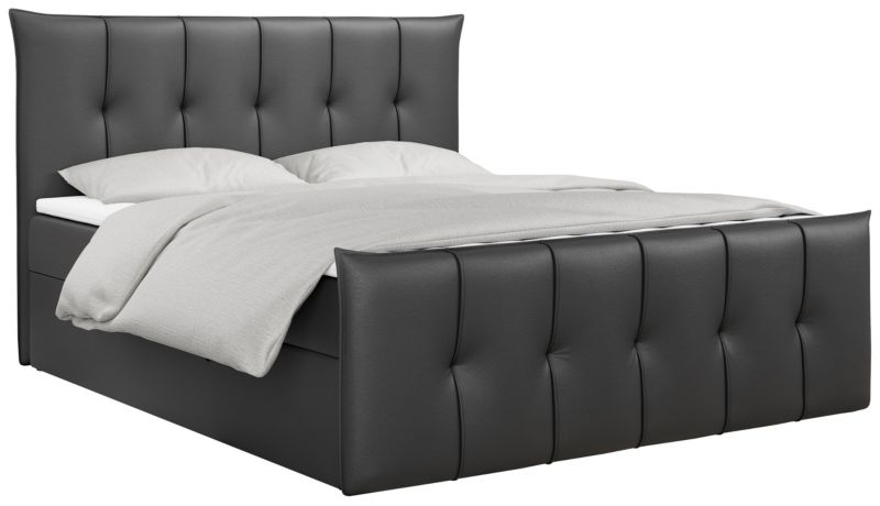 Łóżko kontynentalne MKS Meble PREMIUM 11 160x200 H3 Ciemnoszary ecoskóra 1szt.