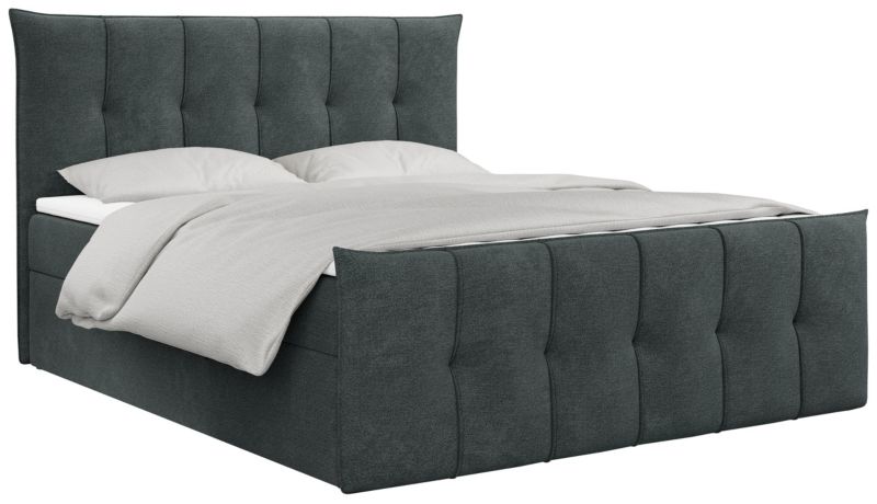 Łóżko kontynentalne MKS Meble PREMIUM 11 180x200 H3 Ciemnoszary struktura 1szt.