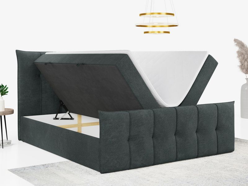 Łóżko kontynentalne MKS Meble PREMIUM 11 180x200 H3 Ciemnoszary struktura 1szt.