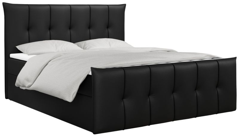 Łóżko kontynentalne MKS Meble PREMIUM 11 180x200 H3 Czarny ecoskóra 1szt.