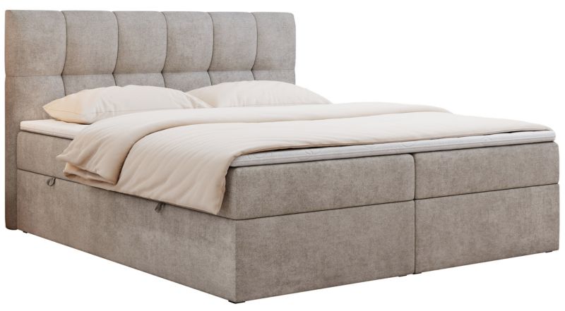 Łóżko kontynentalne MKS Meble RICO 140x200 H3 Beżowy struktura 1szt.