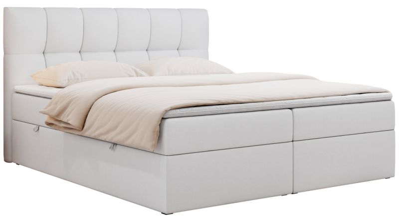 Łóżko kontynentalne MKS Meble RICO 160x200 H3 Biały ecoskóra 1szt.