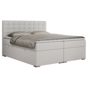Łóżko kontynentalne MKS Meble SUSAN 160x200 H3 biały ekoskóra 1szt.
