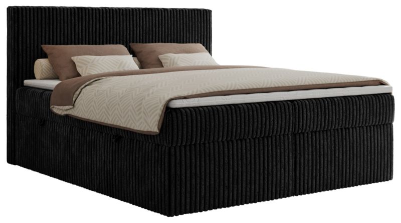 Łóżko kontynentalne MKS Meble TILIANO 160x200 H3 czarny sztruks 1szt.
