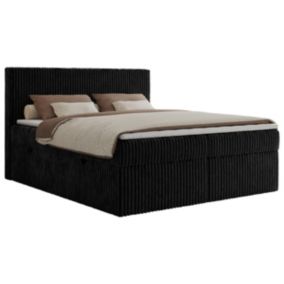 Łóżko kontynentalne MKS Meble TILIANO 180x200 H4 czarny sztruks 1szt.