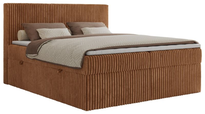 Łóżko kontynentalne MKS Meble TILIANO 180x200 H4 pomarańczowy sztruks 1szt.