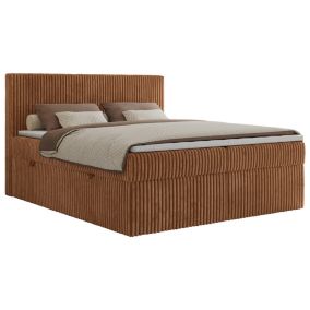 Łóżko kontynentalne MKS Meble TILIANO 180x200 H4 pomarańczowy sztruks 1szt.