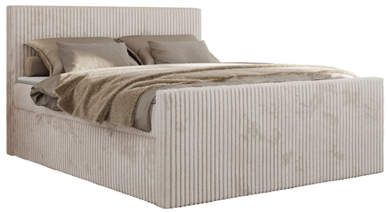 Łóżko kontynentalne MKS Meble TILIANO DUO 140x200 H3 beżowy sztruks 1szt.