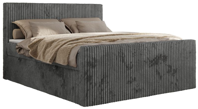 Łóżko kontynentalne MKS Meble TILIANO DUO 140x200 H4 szary sztruks 1szt.