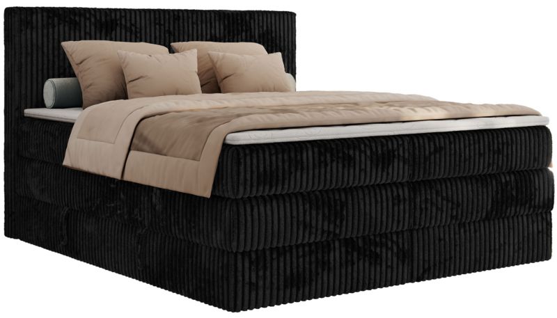Łóżko kontynentalne MKS Meble TILIANO KING 160x200 H3 czarny sztruks 1szt.