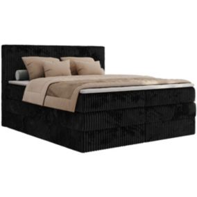 Łóżko kontynentalne MKS Meble TILIANO KING 160x200 H3 czarny sztruks 1szt.