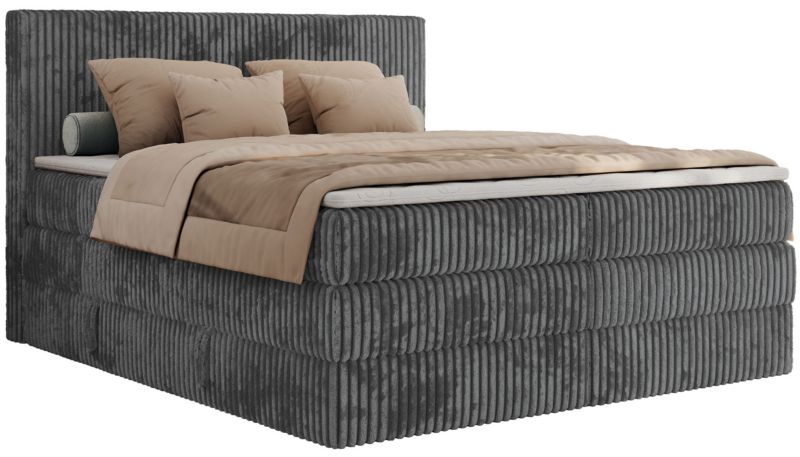 Łóżko kontynentalne MKS Meble TILIANO KING 160x200 H3 szary sztruks 1szt.
