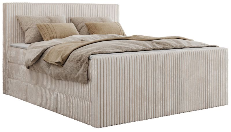 Łóżko kontynentalne MKS Meble TILIANO KING DUO 140x200 H3 beżowy sztruks 1szt.