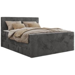 Łóżko kontynentalne MKS Meble TILIANO KING DUO 180x200 H4 szary sztruks 1szt.