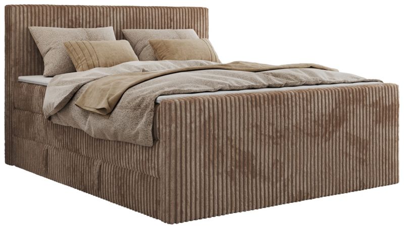 Łóżko kontynentalne MKS Meble TILIANO KING DUO 200x200 H3 brązowy sztruks 1szt.