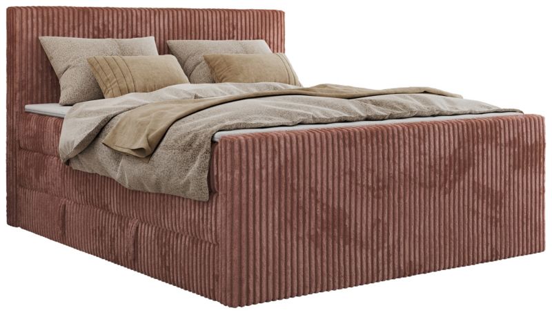 Łóżko kontynentalne MKS Meble TILIANO KING DUO 200x200 H3 różowy sztruks 1szt.