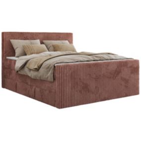 Łóżko kontynentalne MKS Meble TILIANO KING DUO 200x200 H3 różowy sztruks 1szt.