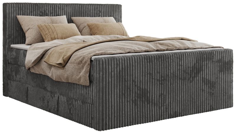 Łóżko kontynentalne MKS Meble TILIANO KING DUO 200x200 H3 szary sztruks 1szt.
