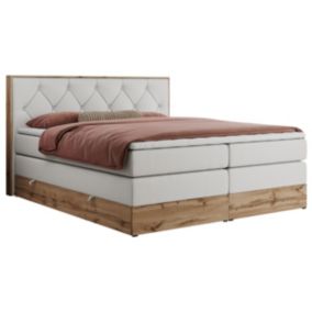 Łóżko kontynentalne MKS Meble VENETO KING 160x200 H4 biały ekoskóra 1szt.