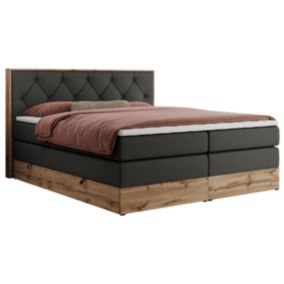 Łóżko kontynentalne MKS Meble VENETO KING 180x200 H4 ciemnoszary ekoskóra 1szt.