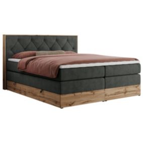 Łóżko kontynentalne MKS Meble VENETO KING 180x200 H4 ciemnoszary struktura 1szt.